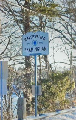 Entering Framingham sign from Wayland.