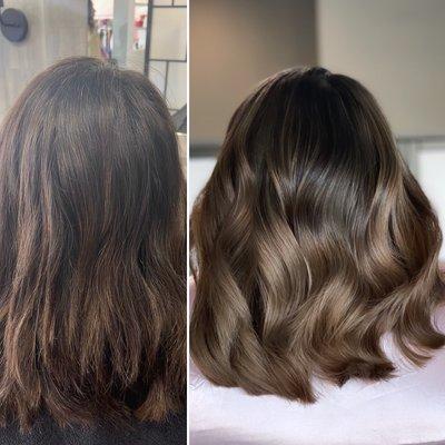 Ashy brown balayage