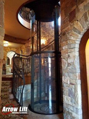 Alternative view on a custom glass Elevator