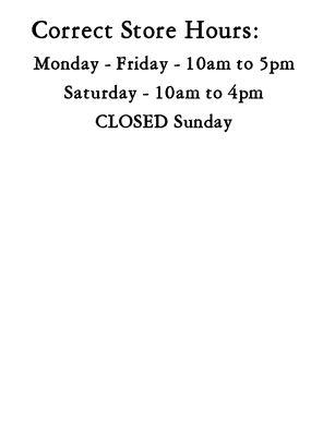 Correct Store Hours