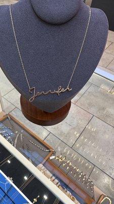 Jennifer Name Necklaces, custom jewelry Silver or Gold Names