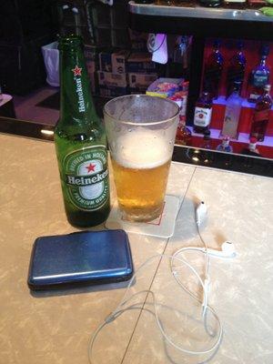 Very cold Heineken and glass