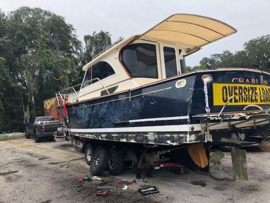 Their tire came off the boat trailer. Replaced wheel bearing and got them back On The Move