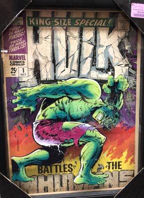 7/27/18 Thinking about getting this for my kid's room. It's pretty awesome! In 3D. Hulk painted on the glass with comic book background. $13