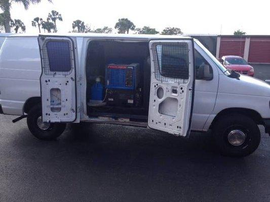 Our giant Prochem Legend truck mounted steam cleaning machine