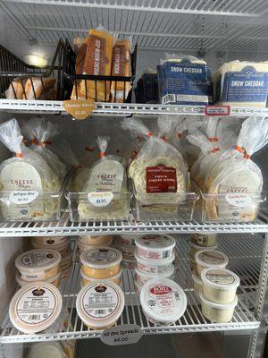 Variety of cheeses can be found at the gift shop