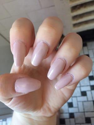 Acrylic tips at Nelly's salon.