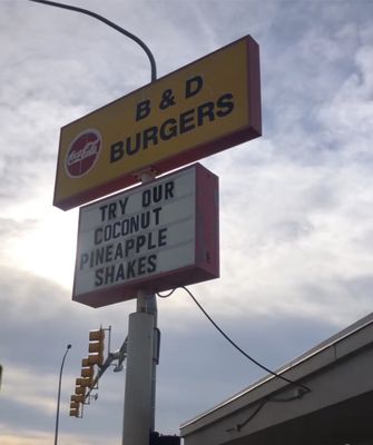 B&D Burger Sign