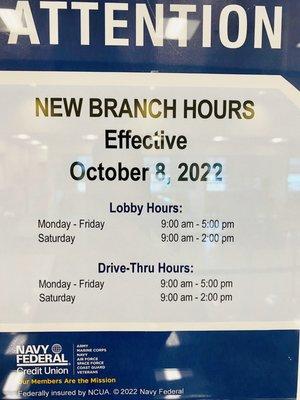 ** NEW HOURS AS OF OCTOBER 2022 **