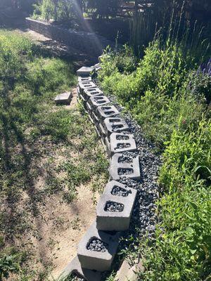 150 ft bending retaining wall