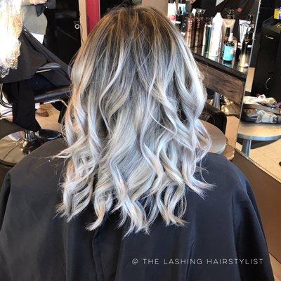 Platinum hair takes a few sessions to achieve this color especially if your hair is dark. Hair by Anna