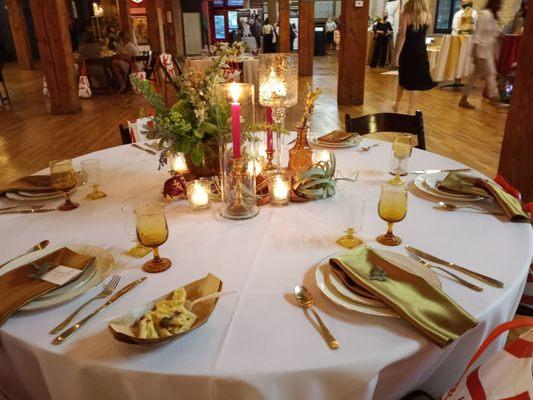 Beautifully appointed dining table