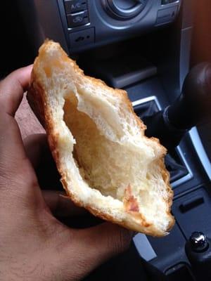 No cream cheese inside the cream cheese croissant...