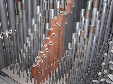 Swell division of our Moller /Reuter pipeorgan.