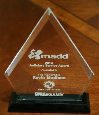 Award from M.A.D.D.