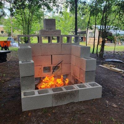 Custom outdoor fireplaces