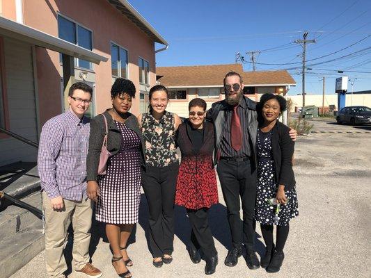 Staff of French School of Austin after the 2018 Students' Christmas Performance