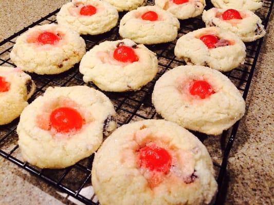 Cherry Almond Christmas Cookies