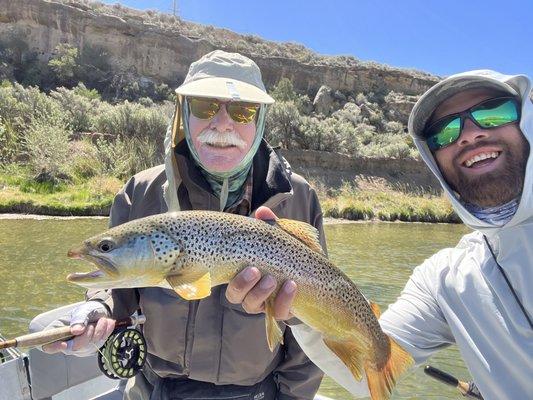 Big Brown Trout with Guide Marcus Rubo on the San Juan