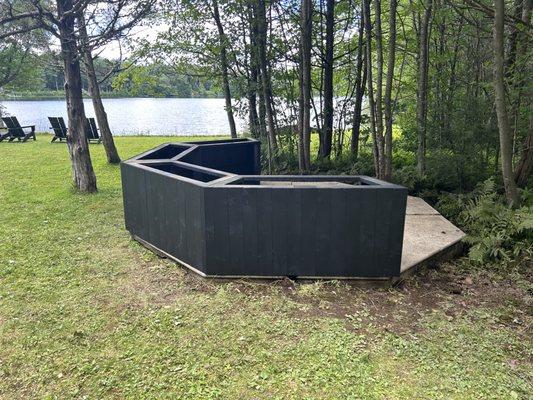 Designed and built a custom, 4-sided outdoor bar.