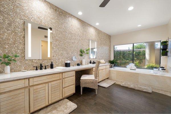 Master bath after cleaning.