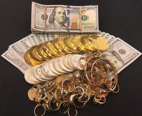 We pay top dollar for coins and jewelry.  Come in for a free appraisal!