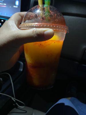 Mangonada more like a snow cone with flavored mango.