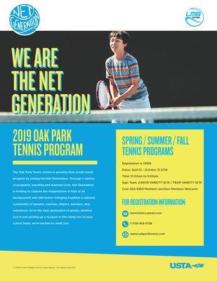 Register Today for Junior/Youth Spring & Summer Tennis Age 12-18