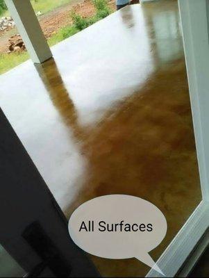 Copper Stain Concrete Patio Sealed