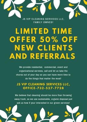 50% off new clients!! Se habla espanol!! We are the clean choice! Professional service!