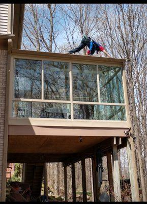 Professional Glass Sunroom Cleaning. Interior & Exterior of Glass & Glass Ceiling