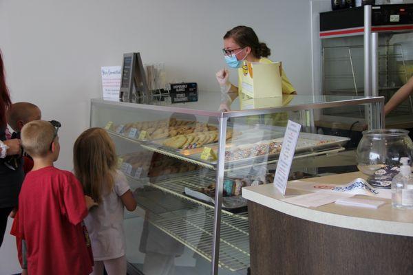 A couple of our younger customers carefully selecting their cookies. :)