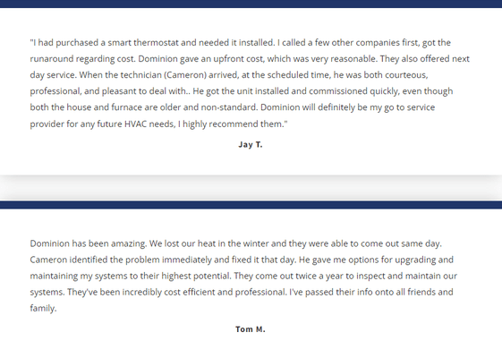 Read reviews from some of our many happy customers, Jay T. and Tom M.