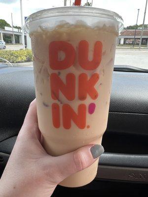 This is supposed to be Large French Vanilla Iced Coffee with ONE cream