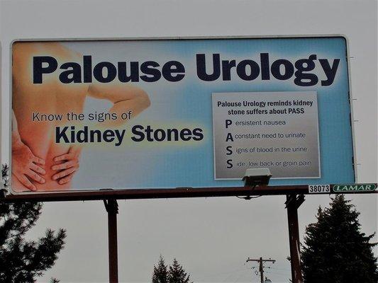 Palouse Urology billboard, Moscow, ID, 2017