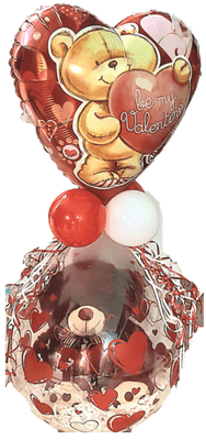 Stuffed Balloon with Valentine Bear with mylar Balloon