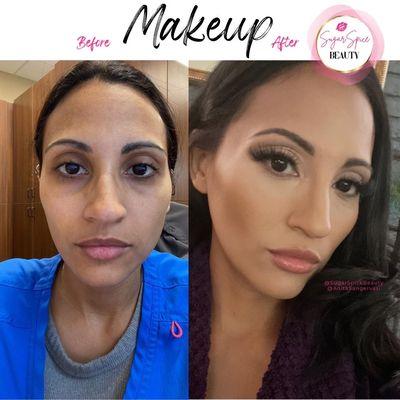 Makeup before and after