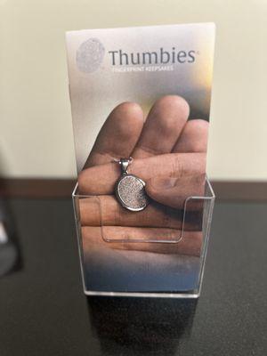 Thumbies brochure-fingerprint jewelry