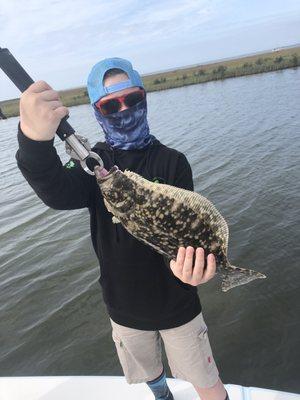 Flounder (are weird looking), quest for the Texas Slam, Fly Fishing Guide Matt Dodson, Swan Landing Fly Fishing Shop.