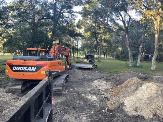 During pond excavation