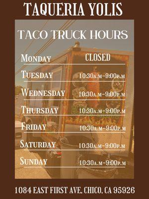 TACO TRUCK HOURS