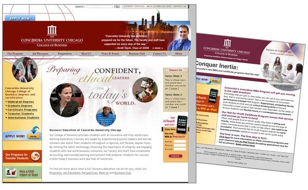 Concordia University Chicago College of Business Website Design