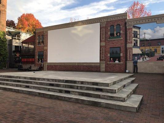 Summer outdoor movie screen