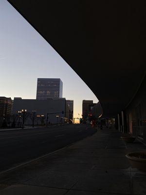 View walking into the indoor studio