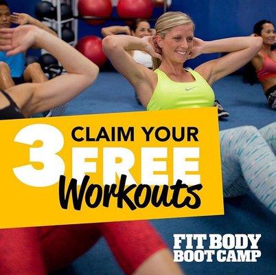 Who doesn't love free! Go to our website to claim your 3 FREE workouts