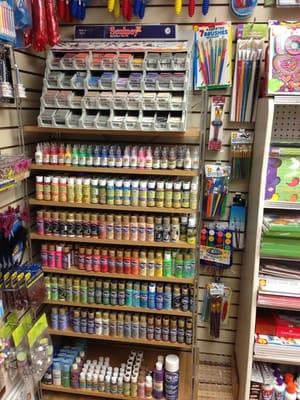 Great selection of art supplies in the back.