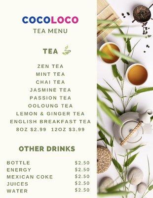 Tea Menu