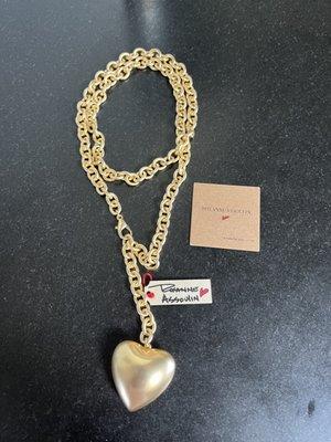 Large Puffy heart necklace is iconic and such as statement