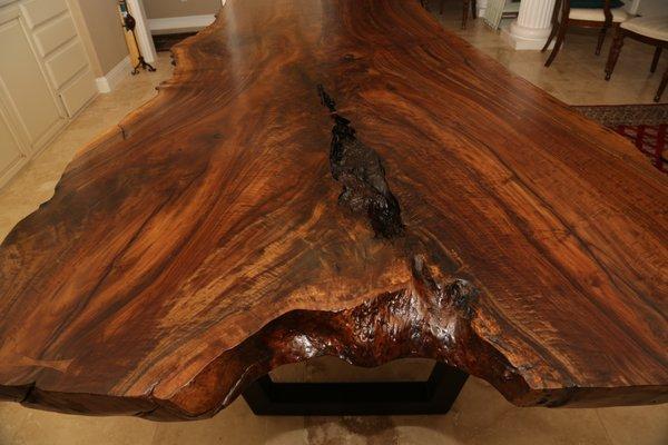 A table made by a Wineland Walnut customer