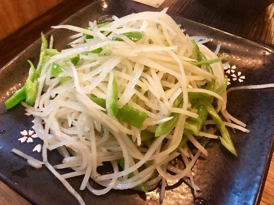 Shredded potato with chili pepper